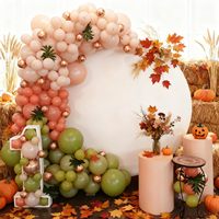 Kit d'arche de guirlande de ballons en latex pour l'automne, couleurs Orange brûlé, Vert, Ivoire sable, Or champagne métallisé, pour décoration de fête de récolte, d'automne et de Thanksgiving
