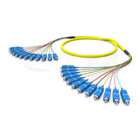 Kabel Patch Fiber Optik 12 Core LC SC FC ST UPC OS2 1310 1550nm PVC LSZH Low Loss untuk FTTH Data Center