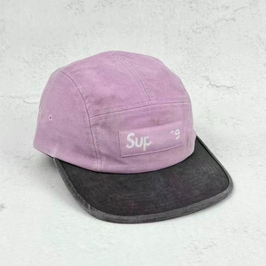 Gorra de lana de 5 paneles de gamuza al por mayor, rosa y gris, con visera plana, estilo urbano, unisex, ajustable, informal - Product Image 1