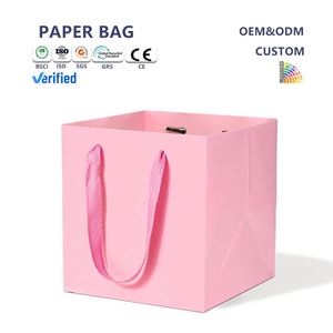 Bolsas de Regalo Elegantes de Papel Kraft con Logotipo Impreso, Reciclables, con Asa, para Bodas, Empaque Sostenible para Recuerdos de Fiesta - Product Image 1
