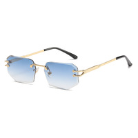 Lunettes de Soleil de Luxe Designer 2025 en Métal Personnalisé, Branches Biseautées, Sans Monture, Unisexe, Logo Personnalisable, Protection UV400
