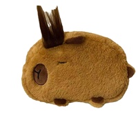 Pochette à crayons personnalisée DHF, adorable capybara en peluche, grande capacité, trousse à crayons, trousse à cosmétiques, boîte à papeterie scolaire, cadeau cochon d'Inde