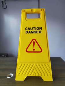 Señal de precaución de seguridad de suelo mojado de advertencia de <span class=keywords><strong>carretera</strong></span> de plástico amarillo plegable - Product Image 4