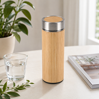 Stok Gudang USA Grosir Botol Infuser Teh Bambu 16oz dengan Inti Baja Vakum untuk Retret Perusahaan, Cocok untuk Ukiran Laser