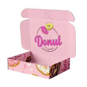 Groothandel Custom Gedrukt Donut Doos Verpakking Voedsel Donut Doos