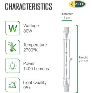 Lampadina Alogena 80W 220-240V 78mm Attacco E27 Vetro Trasparente Per Illuminazione Interna - Product Image 3