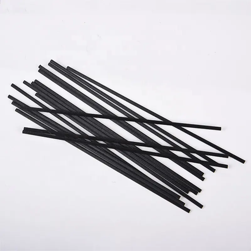 Custom 22Cm Kleurrijke Zwarte Geur Olie Diffuser Rotan Reed Diffuser Fiber Sticks