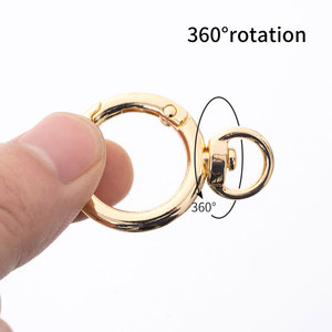 PD224 Custom Round <strong>Clasp</strong> Spring <strong>Clasp</strong> Rotating <strong>Ring</strong> Pinhole O-<strong>ring</strong> <strong>Clasp</strong> Clip Keychain For Bag Wallet Keychain DIY Accessories - Product Image 5