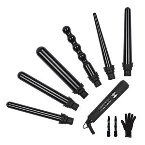 <span class=keywords><strong>Ondas</strong></span> de barril intercambiables automáticas, estilizador de pelo, rizador de pelo automático de cerámica mágica, juego de pinzas, varita de hierro rizado de temperatura LCD - Product Image 1