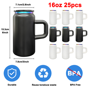 Gobelet de voyage 16 oz Rainbow Power Coated à double paroi isolé sous vide en acier inoxydable avec poignée pour laser, 25 pièces - Product Image 2