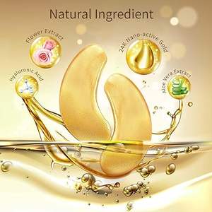 Patchs pour les yeux à l'acide hyaluronique or 24 carats, traitement pour les yeux à la rose et à l'aloe vera, <span class=keywords><strong>anti</strong></span>-<span class=keywords><strong>cernes</strong></span>, <span class=keywords><strong>anti</strong></span>-rides, patchs pour les yeux - Product Image 3