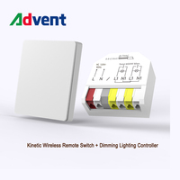 Kit de Iluminación Inalámbrica con Recolección de Energía, Módulo de Iluminación Residencial Inteligente con Interruptor de Pared Estándar del Reino Unido, Encendido/Apagado