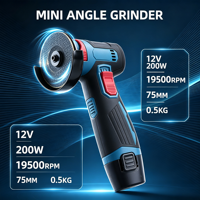Mini-meuleuse d'angle portable sans balais avec interrupteur à palette, pour bricolage, modèle LDG04 12V