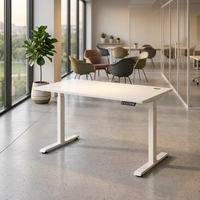 Bureau assis-debout électrique intelligent 1SR2 à double moteur avec plateau en bois et cadre réglable en hauteur