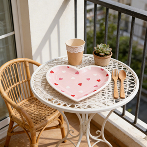 Assiettes jetables modernes en forme de cœur, écologiques, résistantes à l'eau et biodégradables pour les fêtes d'anniversaire et les mariages (vente en gros) - Product Image 3