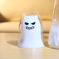 Nouveau design de tasse à expresso à double paroi moule propre tasse à café en verre à double paroi en borosilicate personnalisable avec autocollant mignon coquin
