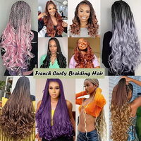 Spiral Loose Wave Curly Hair French Curl Mèches au crochet pour 24 pouces Tresses soyeuses Synthétiques Ombre Couleur Tressage Extensions de cheveux