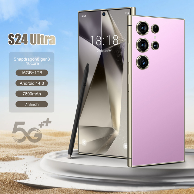 S24 ULTRA 5G Smartphone with 7.3 Inch HD Screen 16GB+1TB Memory MTK Processor