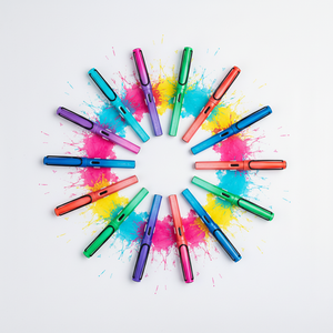 Penna <span class=keywords><strong>Stilografica</strong></span> in Plastica Ecologica con Colori Sfumati Arcobaleno, Pennino EF, per Studenti, Personalizzabile con Logo, Lussuosa - Product Image 1