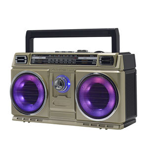 ลำโพงพลาสติกย้อนยุค TF สเตอริโอซับวูฟเฟอร์ชาร์จแบบพกพาไร้สายพร้อมไฟฉายเสาอากาศ360องศา4-band usa/bt วิทยุ - Product Image 5