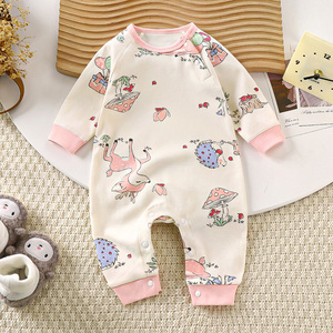 Pijamas <span class=keywords><strong>de</strong></span> Algodón 100% para Bebés Recién Nacidos, Unisex, Primavera, ODM, Sin Costuras, Cierre <span class=keywords><strong>de</strong></span> Botones a Presión, Manga Larga, Diseño <span class=keywords><strong>de</strong></span> Dibujos Animados, Casual - Product Image 4