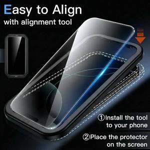 Factory Wholesale 9H 2.5D Anti-explosion OG Glass Screen Protector for <strong>iphone</strong> 15 16 17 18 Pro Max Fold Easy Installation Frame - Product Image 2