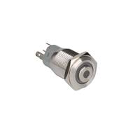 Bouton-poussoir momentané en acier inoxydable avec anneau LED lumineux, tête plate, étanche et anti-poussière, 1NO+1NC, avec une puissance nominale de 5A 250V