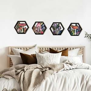 Decorazione Murale Esagonale Nordic Boxwood Fairy Mushroom <span class=keywords><strong>Forest</strong></span> Stars Hollow per Soggiorno - Product Image 4