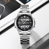 Reloj Digital SKMEI 2284 de Lujo para Hombre, Clásico y Moderno, Resistente al Agua 3ATM, Luminoso, con Alarma, Cronógrafo y Correa de Acero Inoxidable