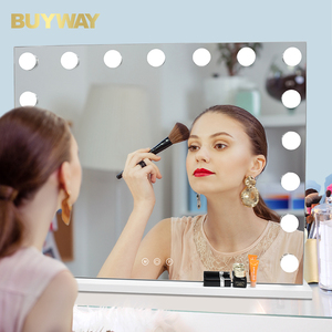 Miroir de maquillage de style Art Déco avec éclairage LED tricolore à intensité variable, commande tactile, lumière de vanité pour chambre à coucher et coiffeuse - Product Image 6