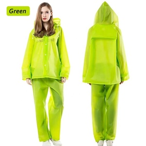 Prix bas écologique réutilisable en plastique EVA pêche équitation gris bleu adulte imperméable combinaison de pluie veste pantalon pour hommes femmes - Product Image 4