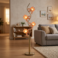 Lampe sur pied LED Lotus rose moderne en fer forgé, base E26, pour une touche zen et élégante aux coins du salon – Nouveauté tendance pour la décoration intérieure