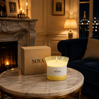 Bougie aromatique de luxe créative en cire de soja et de noix de coco, dégradé de couleurs, promotionnelle, vente en gros, NOVA |   Décorations artisanales pour la maison, bars de Diwali