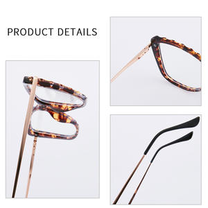 Monturas de Gafas Cat Eye Tr90 87153 con Protección Anti Luz Azul, Montura Completa Unisex, Estilo Europeo, Color Carey - Product Image 2