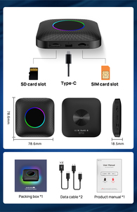 Thông Minh 3-Trong-1 Ma Thuật Ai Hộp Ban Đầu Có Dây Carplay Adapter Với Android 13 & Đầy Màu Sắc Ledf Hiển Thị 90% Xe Tương Thích - Product Image 6