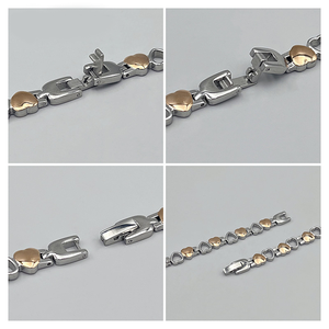 Accessoires de montre pour femmes, <span class=keywords><strong>bracelet</strong></span> de montre et <span class=keywords><strong>bracelet</strong></span> double usage en forme de cœur, 8 mm/10 mm, acier inoxydable <span class=keywords><strong>massif</strong></span>, chaîne décorative tendance - Product Image 2