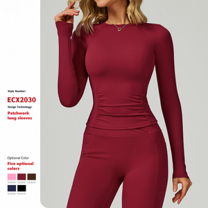 XW-ECX2030 Ropa Deportiva de Gimnasio, Ropa de Yoga Elástica y Ajustada, Camiseta Deportiva Cómoda de <span class=keywords><strong>Manga</strong></span> <span class=keywords><strong>Larga</strong></span> para Correr - Product Image 2