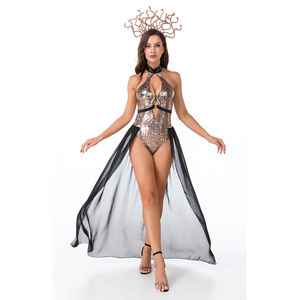 Halloween Serpent Imprimer Sorcière Costume Ancienne <span class=keywords><strong>Mythologie</strong></span> <span class=keywords><strong>Grecque</strong></span> Méduse Cosplay Scène Cléopâtre Costume - Product Image 1