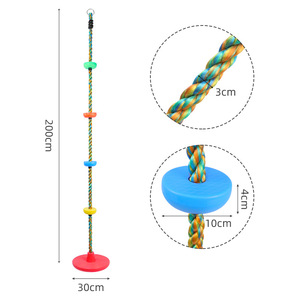 Columpio de Cuerda para Escalar de 200 cm con Discos Coloridos, Equipo de Juegos al Aire Libre para Niños de 2 a 4 Años - Product Image 1