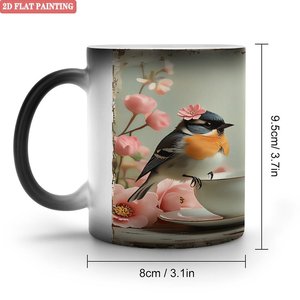 Custom Mug 11oz Frosted Black <b>Ceramic</b> Heat Changing Blank Gift <b>Cup</b> - Product Image 1