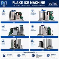 Máquina de Hielo en Escamas Industrial de 8 Toneladas, Acero Inoxidable 304, Control PLC, Máquina Automática para Producción de Hielo para Pesca y Almacenamiento en Frío