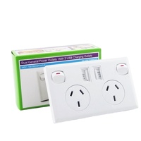 Prise murale USB double standard australienne avec interrupteur à 2 gangs, adaptateur de prise au plomb, alimentation de charge pour téléphone portable, prise 10A 118mm * 72mm