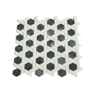 <span class=keywords><strong>JK</strong></span> đá cẩm thạch Gạch Mosaic Thủy Tinh kết hợp cắt đá cẩm thạch Pebble gạch đá Cẩm Thạch Trắng khảm cho tường trang trí - Product Image 4