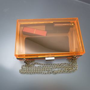Sac à main <span class=keywords><strong>de</strong></span> mariage pour femme en résine transparente orange clair <span class=keywords><strong>de</strong></span> luxe <span class=keywords><strong>2022</strong></span>, pochette rectangulaire pour femme, pochette <span class=keywords><strong>de</strong></span> soirée transparente en acrylique - Product Image 5