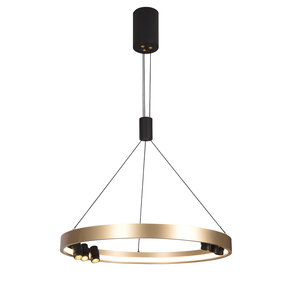 Trần Nhà hàng đèn chùm phòng ăn Đèn chùm <span class=keywords><strong>LED</strong></span> phòng ngủ đèn phòng khách Bắc Âu hiện đại Vòng Vòng Đèn vàng/đen - Product Image 2