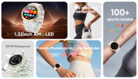 Reloj Inteligente K73 Redondo AMOLED de 340 mAh con Carátulas Personalizables, Aplicación Fitcloudpro, Medición de Temperatura y Presión, Pulsera Inteligente Deportiva