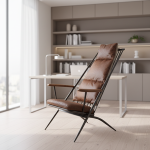 Sofa <span class=keywords><strong>Chaise</strong></span> <span class=keywords><strong>Lounge</strong></span> Mewah Bergaya Retro Industrial dengan Kulit PU untuk Penggunaan di Ruang Makan dan Ruang Tamu Villa - Product Image 1