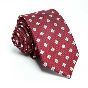Commercio all'ingrosso di lusso italiano fatto a mano sottile rosso bianco fiore sottile cravatta produce cravatte da uomo 6cm cravatta per uomo