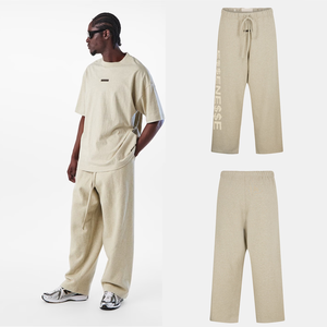 Pantalones Deportivos Holgados de Algodón Básicos para Hombre, Estilo Urbano, para Invierno |   Pantalones Jogger Anchos de Pierna Ancha, Color Gris, Diseñador de Moda, Fabricante - Product Image 1