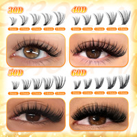 Lot de faux cils en poils synthétiques grande capacité, style russe épais, pour l'export, 30D-60D, boîte individuelle